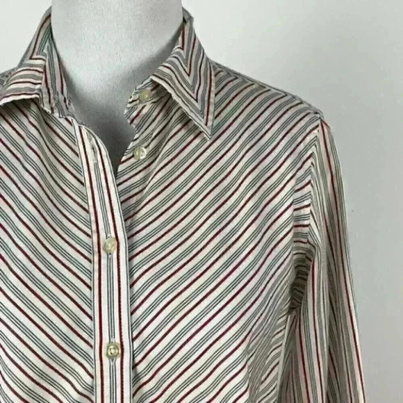 Charter club top size 10 P white red black striped - Picture 3 of 8